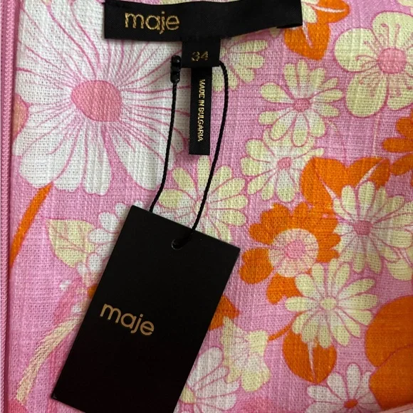 Maje Pink Flower Power Dress NWT - Picture 6 of 6